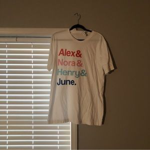 EUC Red, White, & Royal Blue Names T-Shirt